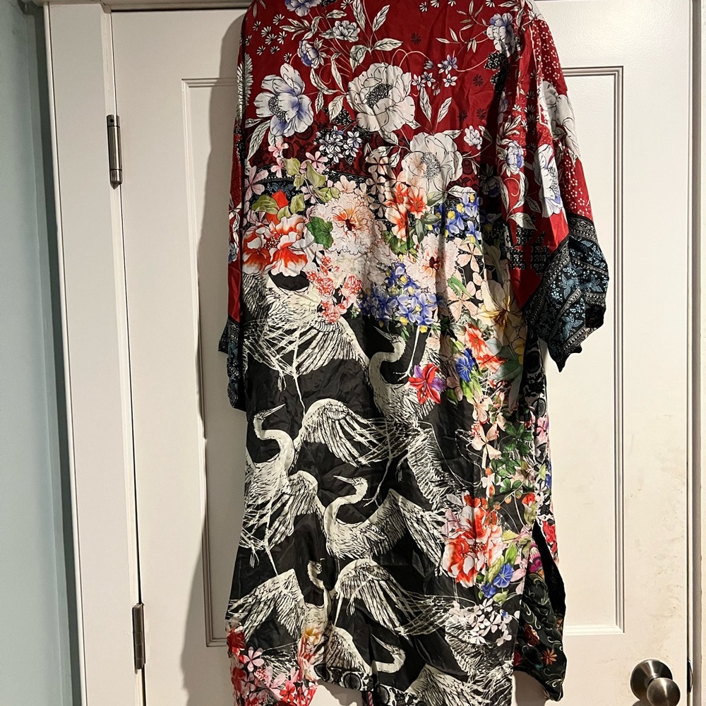 Johnny Was Janice Gabrielle Kim Reversible Silk Kimono - NWT - Sz. L - Picture 7 of 16